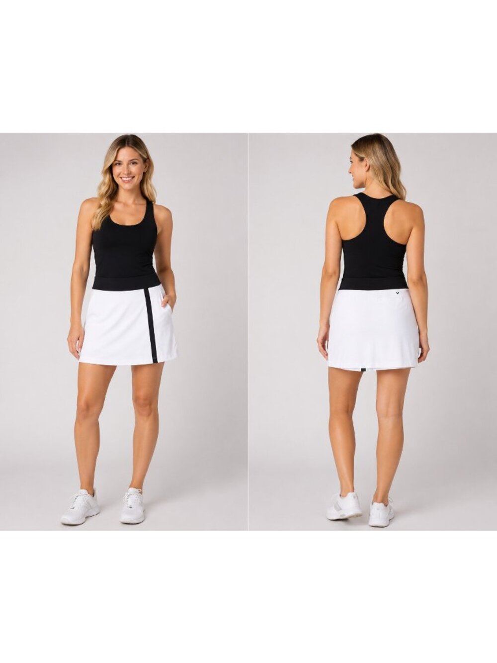 Callaway Golf Skort Womens White Black A- Line Skort Skirt 2 Tennis Pickle M NWT